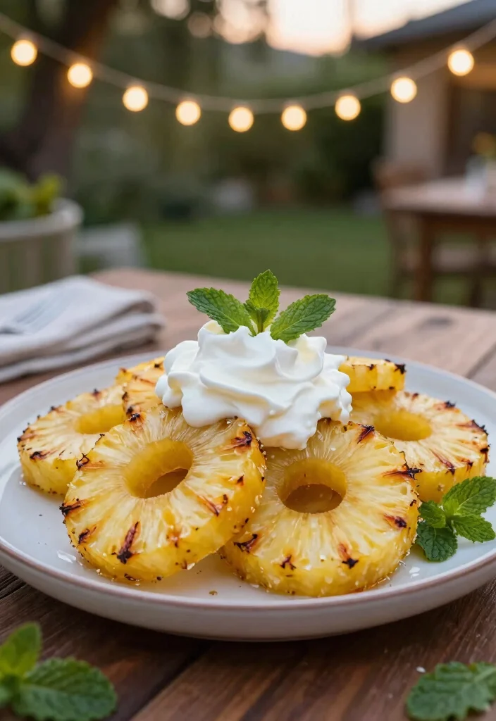 10 Vegan Grilled Recipes for Fresh Flavorful Plant Meals - 8. Grilled Pineapple with Coconut Whipped Cream