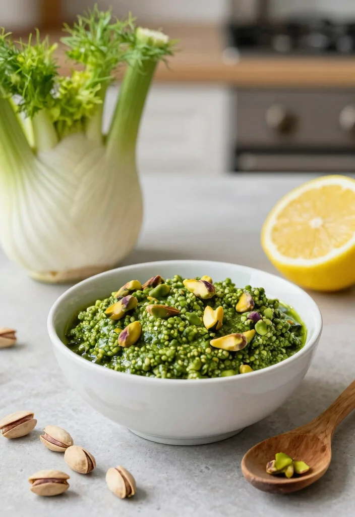 10 Vegan Pesto Recipes for Fresh Herb-Packed Meals - 10. Fennel and Pistachio Pesto