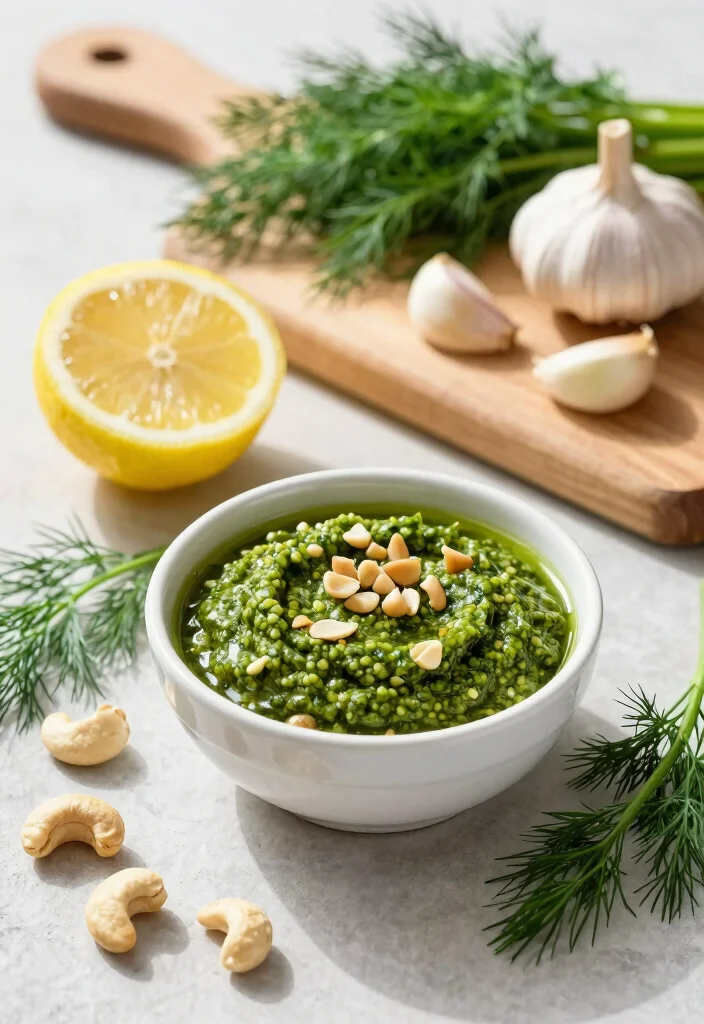 10 Vegan Pesto Recipes for Fresh Herb-Packed Meals - 3. Dill and Cashew Pesto