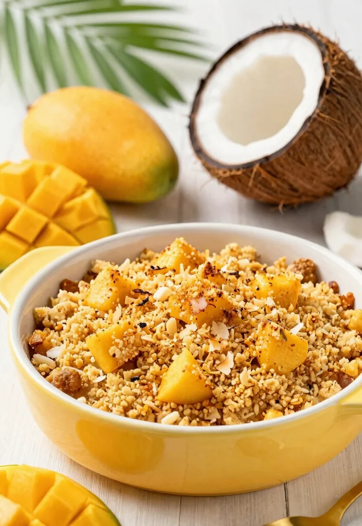 10 Vegetarian Crumble Recipes for Cozy Plant-Based Comfort - 10. Coconut and Mango Crumble