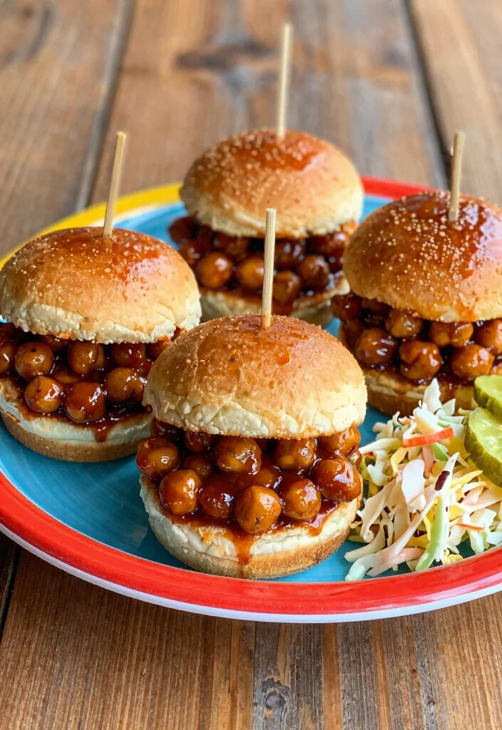 10 Vegetarian Slider Recipes for Fun Easy Party Plates - 4. BBQ Chickpea Sliders