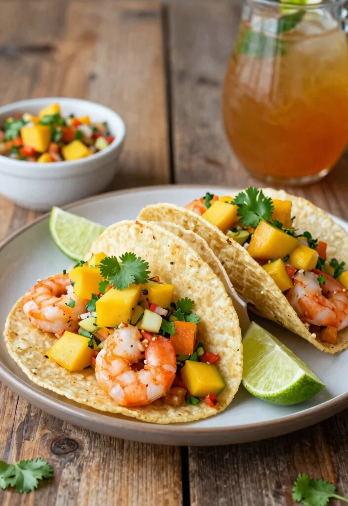 12 Fresh Dinner Recipes for Light Bright Weeknight Eating - 4. Shrimp Tacos with Mango Salsa