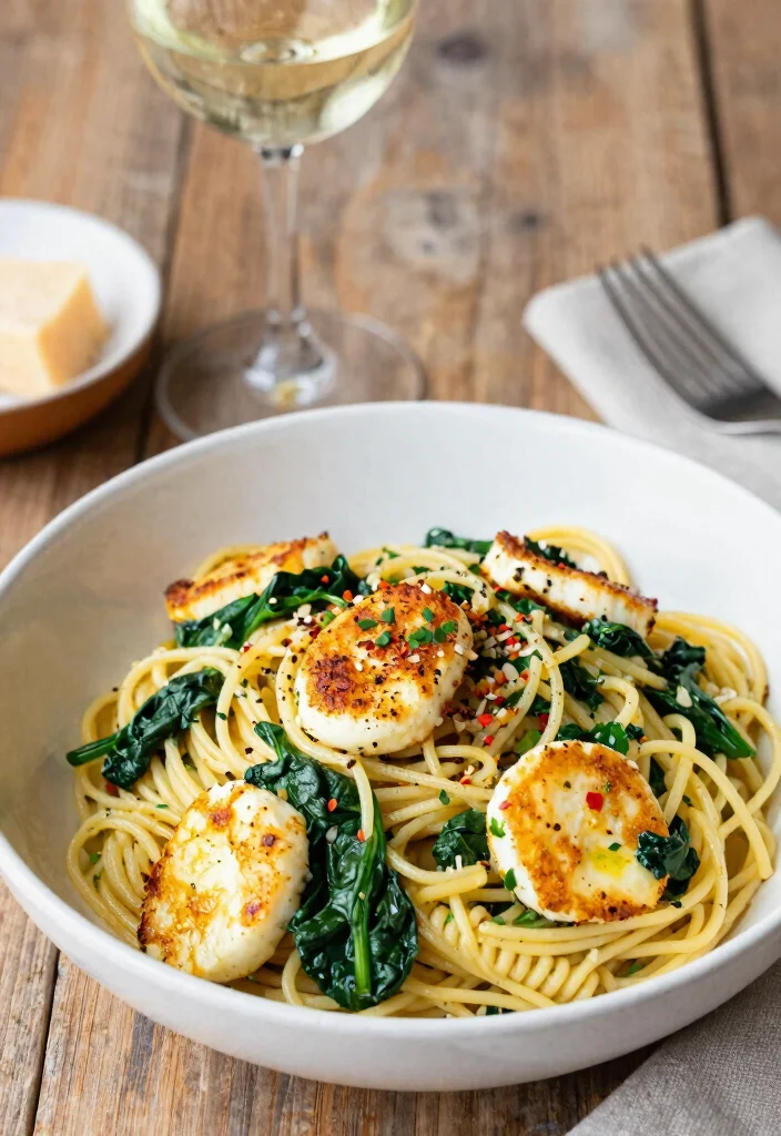 12 Halloumi Vegetarian Recipes for Easy Flavorful Meals - 3. Halloumi & Spinach Pasta
