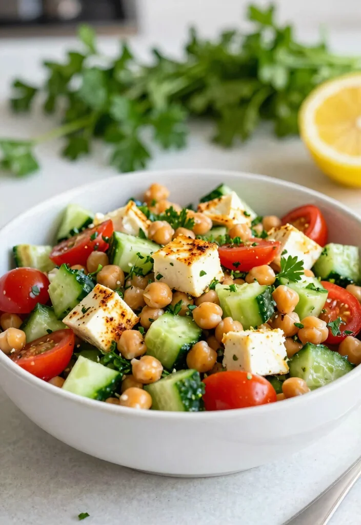 12 Halloumi Vegetarian Recipes for Easy Flavorful Meals - 5. Halloumi & Chickpea Salad