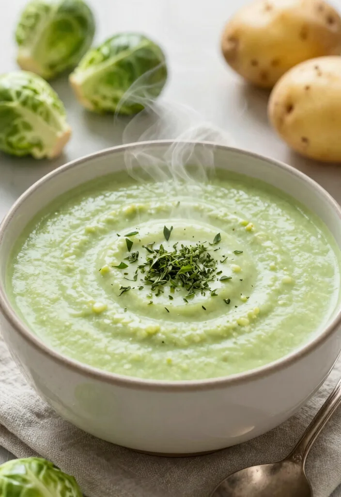 12 Healthy Brussels Sprout Recipes for Light Flavorful Sides - 11. Creamy Brussels Sprouts Soup