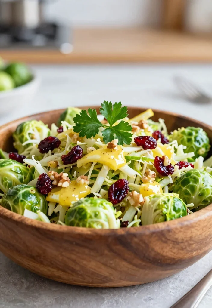 12 Healthy Brussels Sprout Recipes for Light Flavorful Sides - 2. Shredded Brussels Sprout Salad with Lemon Vinaigrette