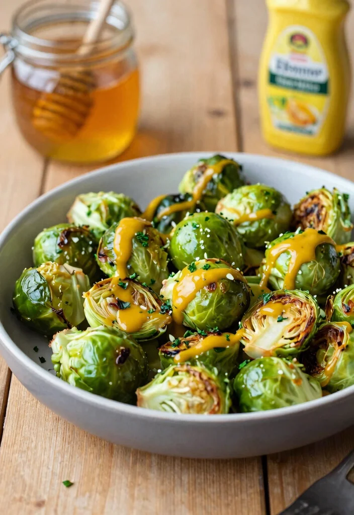 12 Healthy Brussels Sprout Recipes for Light Flavorful Sides - 8. Brussels Sprouts with Honey Mustard Sauce