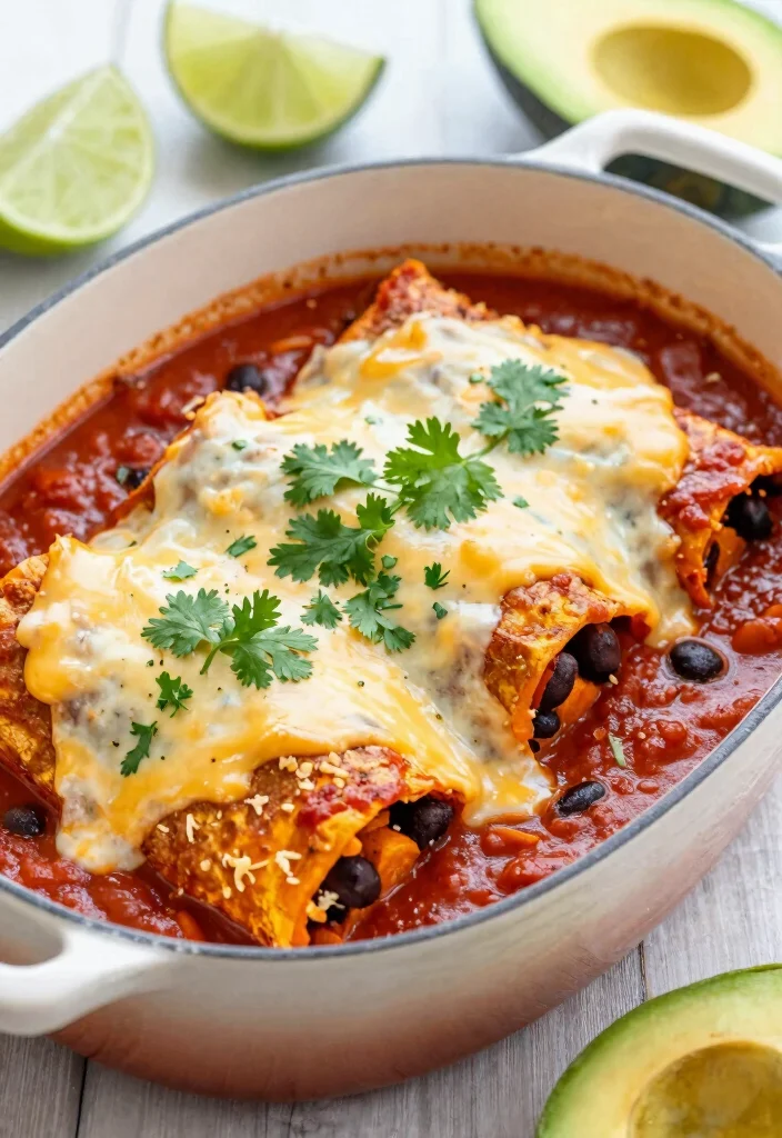 12 Healthy Dutch Oven Recipes for Cozy One-Pot Dinners - 11. Sweet Potato and Black Bean Enchiladas