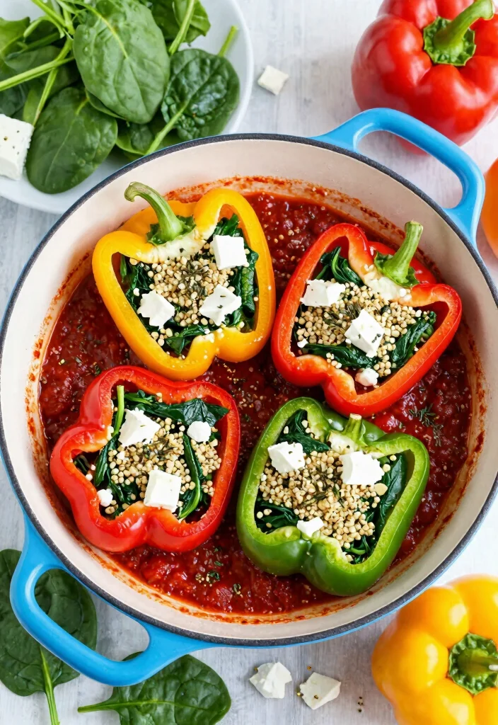 12 Healthy Dutch Oven Recipes for Cozy One-Pot Dinners - 4. Spinach and Feta Stuffed Peppers