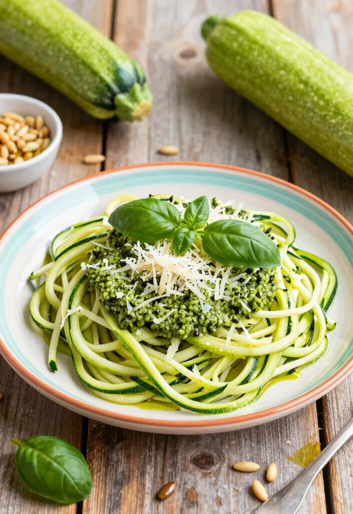 12 Healthy Italian Recipes for Fresh Simple Mediterranean Eating - 1. Zucchini Noodles with Pesto