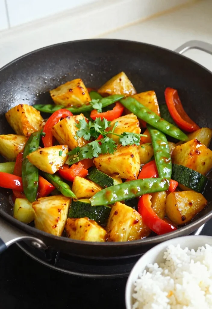 12 Healthy Stir-Fry Recipes for Quick Fresh Weeknight Dinners - 3. Sweet and Spicy Pineapple Veggie Stir-Fry