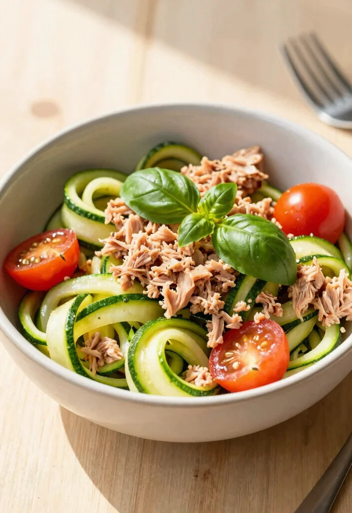 12 Healthy Tuna Recipes for Light High-Protein Meals - 6. Tuna Zoodle Bowl