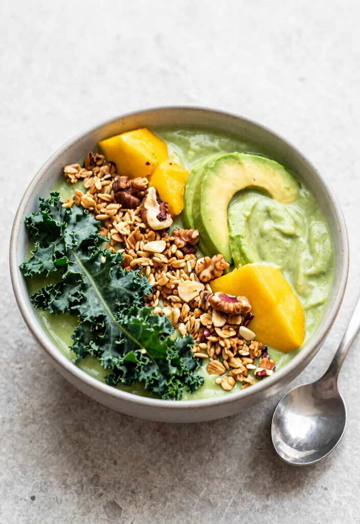 12 Kale Dinner Recipes for Nutritious Easy Weeknight Plates - 11. Kale and Avocado Smoothie Bowl