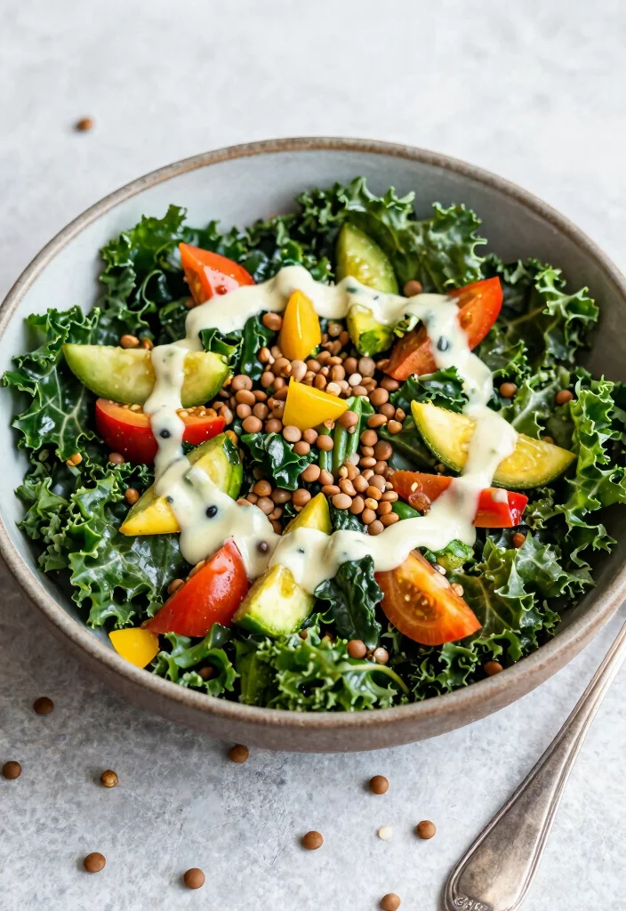 12 Kale Dinner Recipes for Nutritious Easy Weeknight Plates - 9. Kale and Lentil Salad
