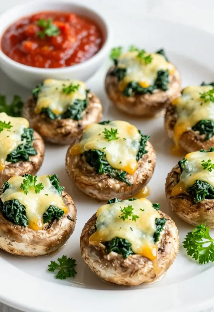 12 Keto Cheese Recipes for Easy Low-Carb Comfort Dishes - 3. Spinach and Cheese Stuffed Mushrooms