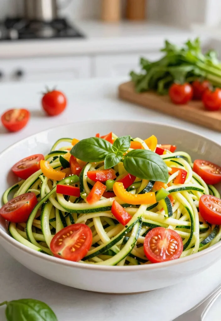 12 Keto Salad Recipes for Fresh Easy Low-Carb Meals - 5. Zucchini Noodle Salad