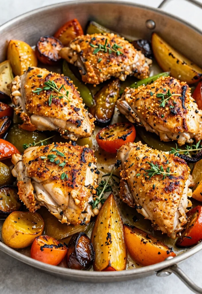 12 Keto Sheet Pan Recipes for Fast Low-Carb Weeknight Dinners - 10. Herb-Crusted Chicken Thighs with Veggies