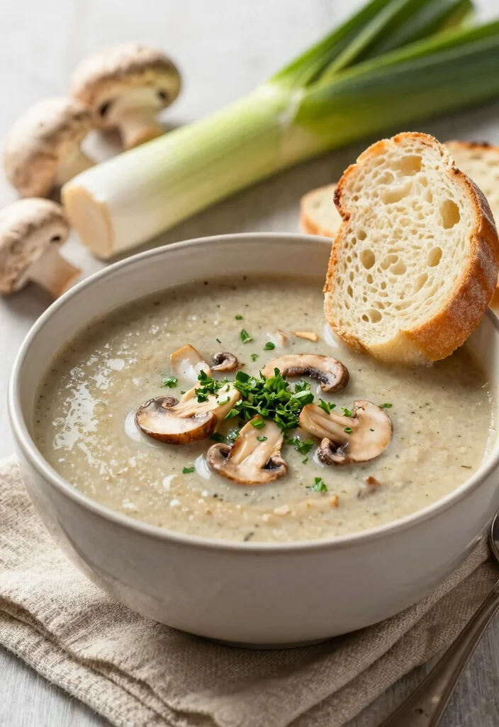 12 Keto Vegetable Soup Recipes for Light Cozy Low-Carb Bowls - 4. Mushroom and Leek Soup
