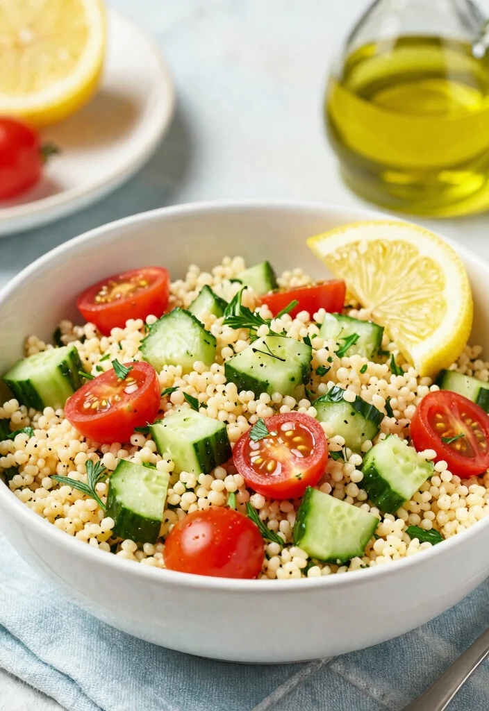 12 Mediterranean Vegan Recipes for Light Flavorful Meals - 4. Lemon Herb Couscous Salad