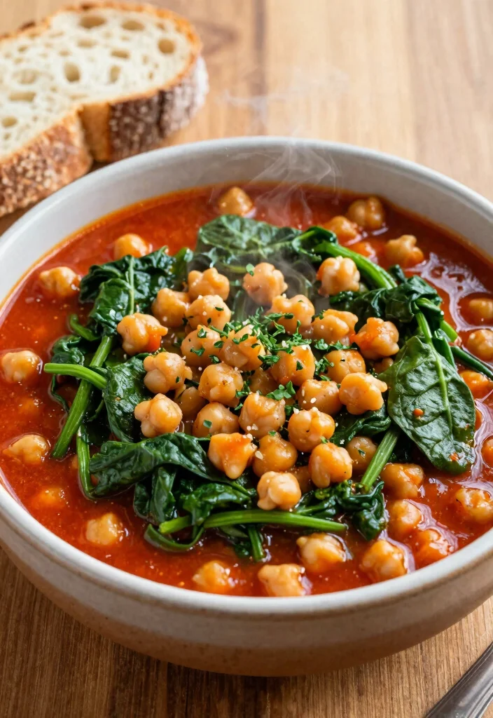 12 Mediterranean Vegan Recipes for Light Flavorful Meals - 5. Spinach and Chickpea Stew