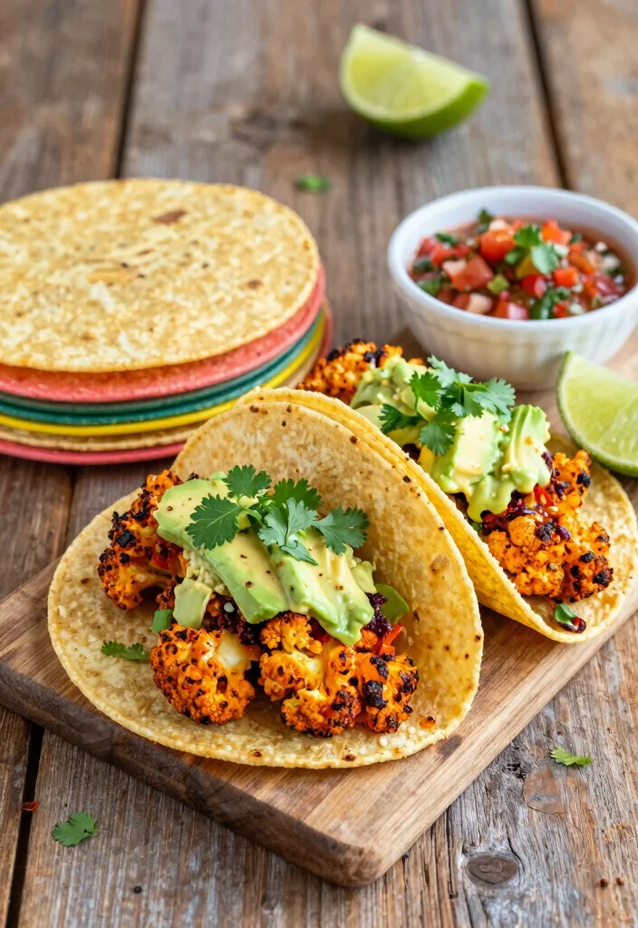 12 Ottolenghi Vegetarian Recipes for Bold Flavor-Packed Meals - 2. Spicy Cauliflower Tacos with Avocado Cream