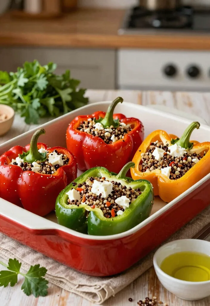 12 Ottolenghi Vegetarian Recipes for Bold Flavor-Packed Meals - 3. Stuffed Bell Peppers with Quinoa and Feta