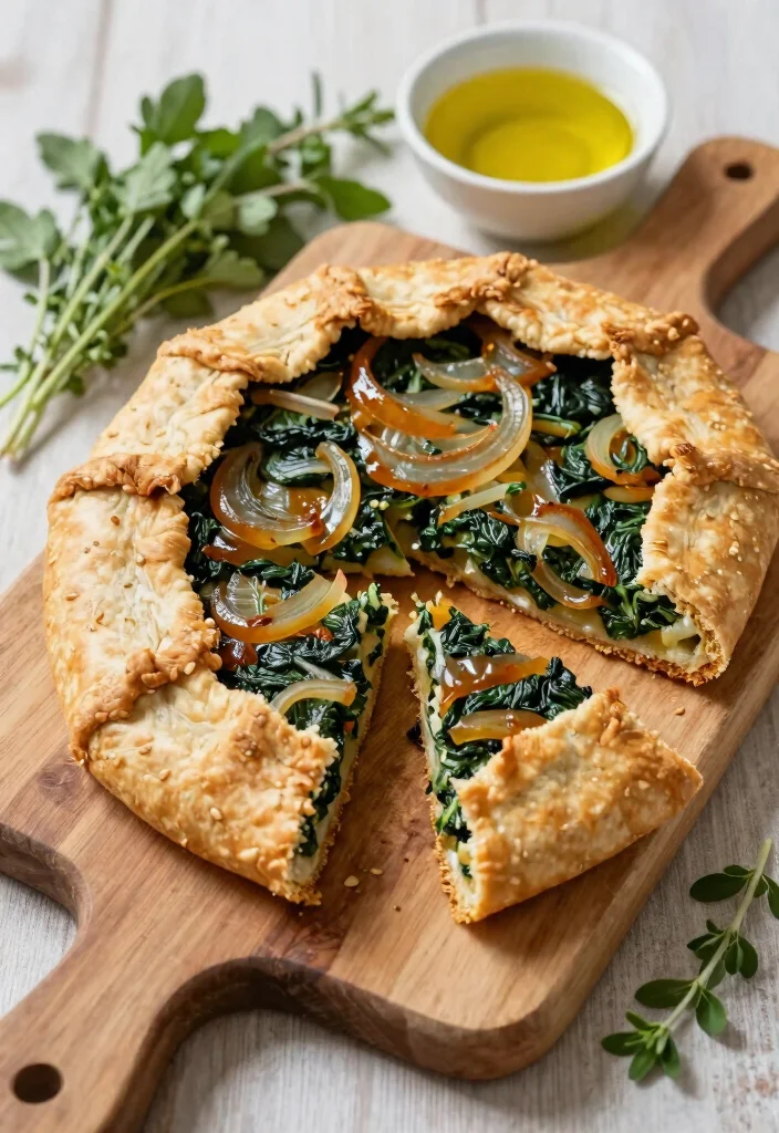 12 Ottolenghi Vegetarian Recipes for Bold Flavor-Packed Meals - 6. Caramelized Onion and Spinach Galette