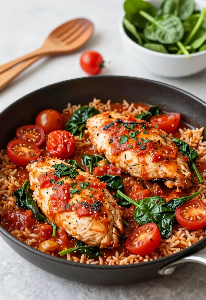 12 Tomato Dinner Recipes for Fresh Flavor-Packed Meals - 3. Tomato and Spinach Chicken Skillet