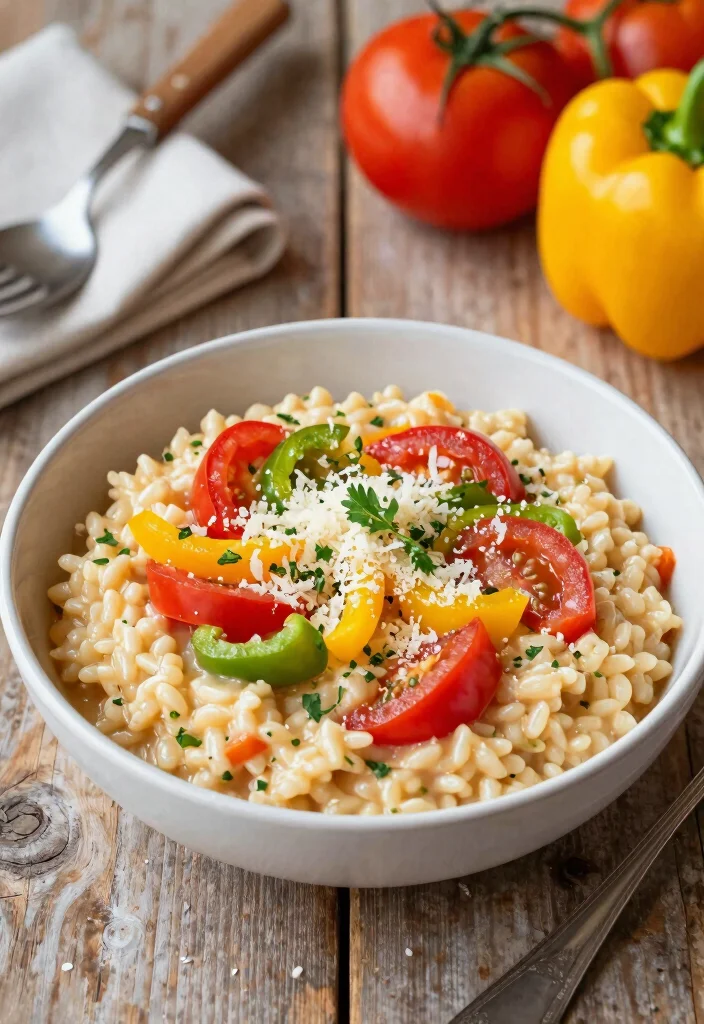12 Tomato Dinner Recipes for Fresh Flavor-Packed Meals - 9. Tomato and Bell Pepper Risotto