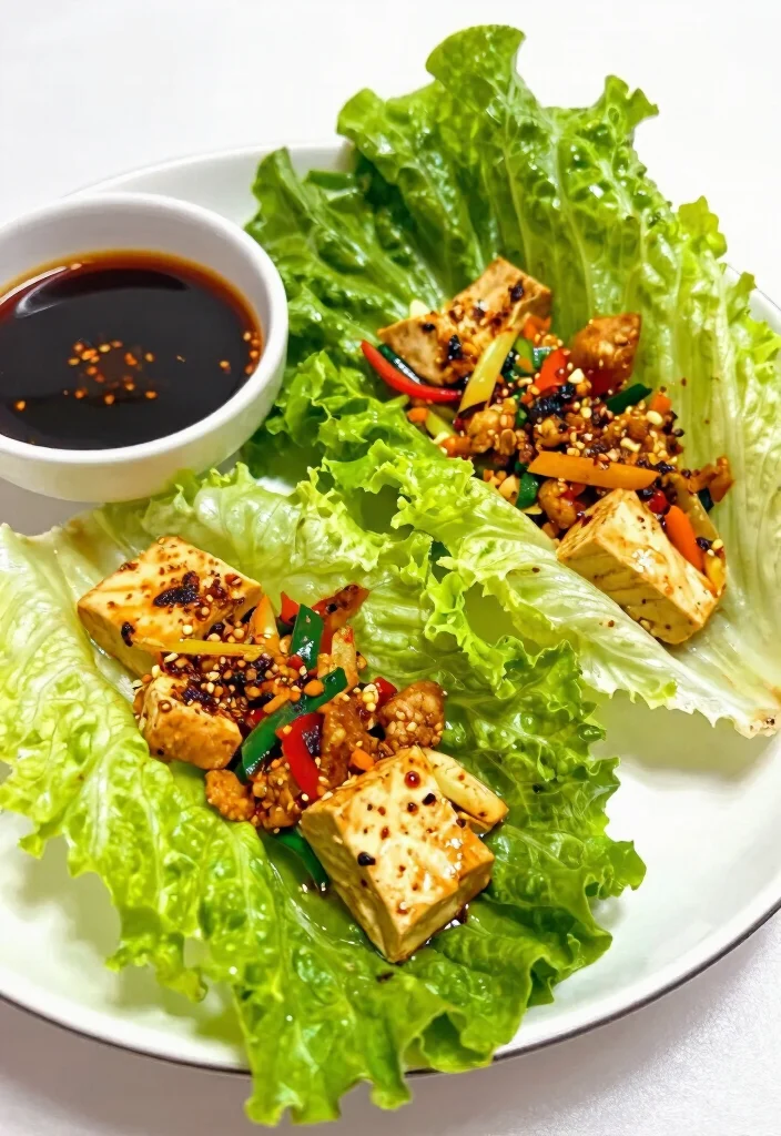 12 Vegan Chinese Recipes for Simple Takeout-Style Meals - 10. Spicy Tofu Lettuce Wraps