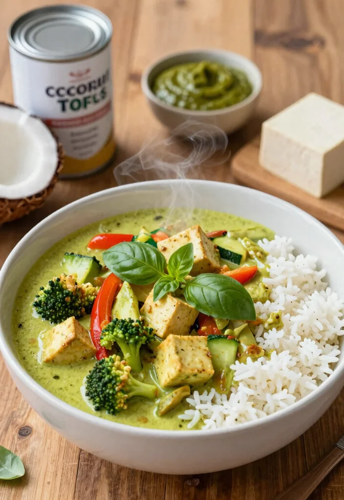 12 Vegan Thai Curry Recipes for Cozy Flavorful Bowls - 1. Coconut Green Curry with Tofu