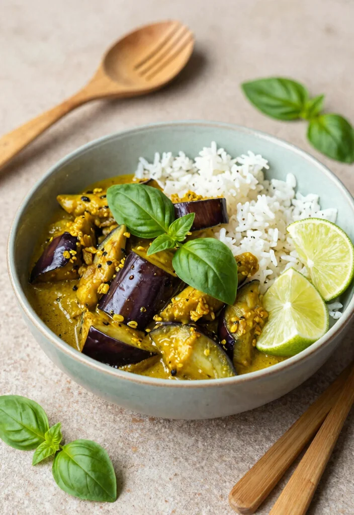 12 Vegan Thai Curry Recipes for Cozy Flavorful Bowls - 4. Thai Basil Curry with Eggplant