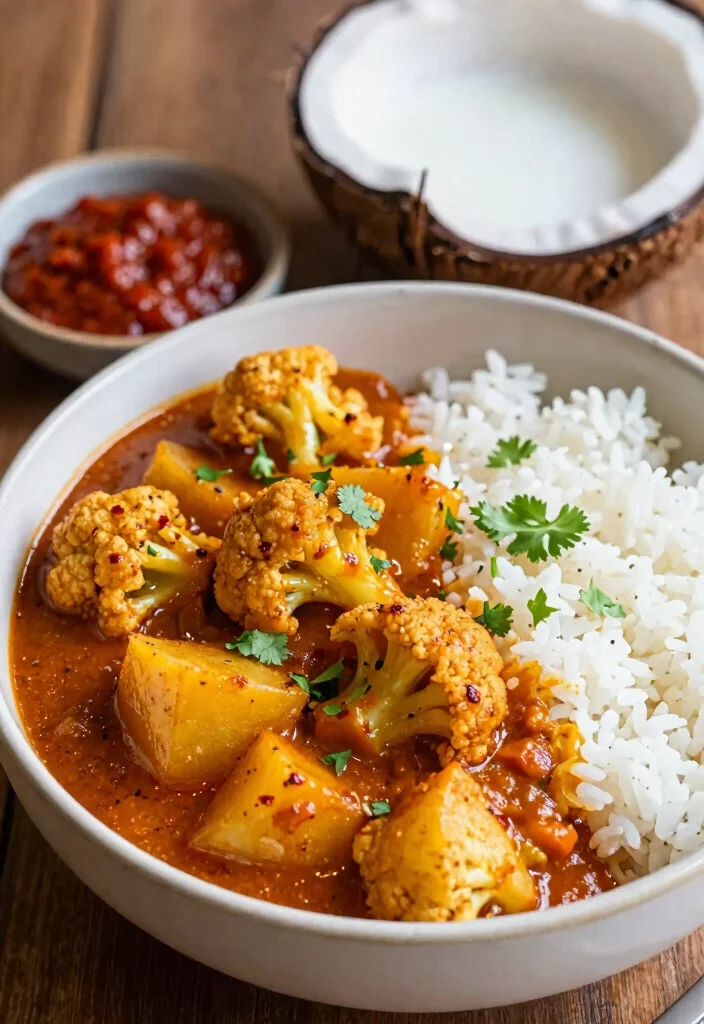 12 Vegan Thai Curry Recipes for Cozy Flavorful Bowls - 7. Cauliflower and Potato Red Curry