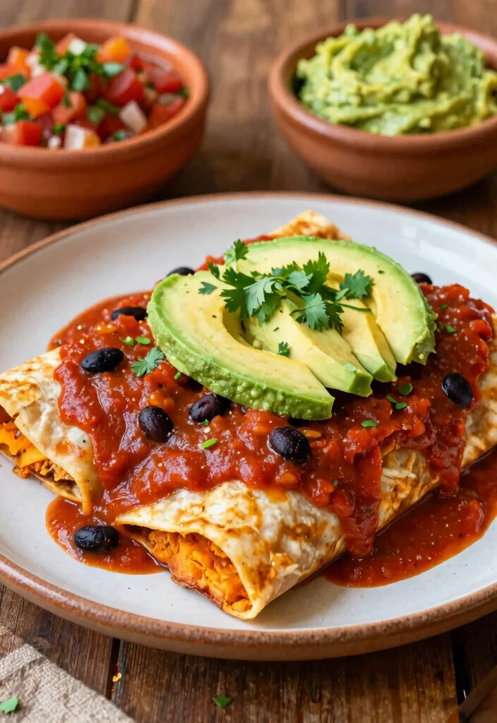 14 Vegan Dinner Recipes for Fresh Easy Plant-Based Meals - 10. Sweet Potato and Black Bean Enchiladas