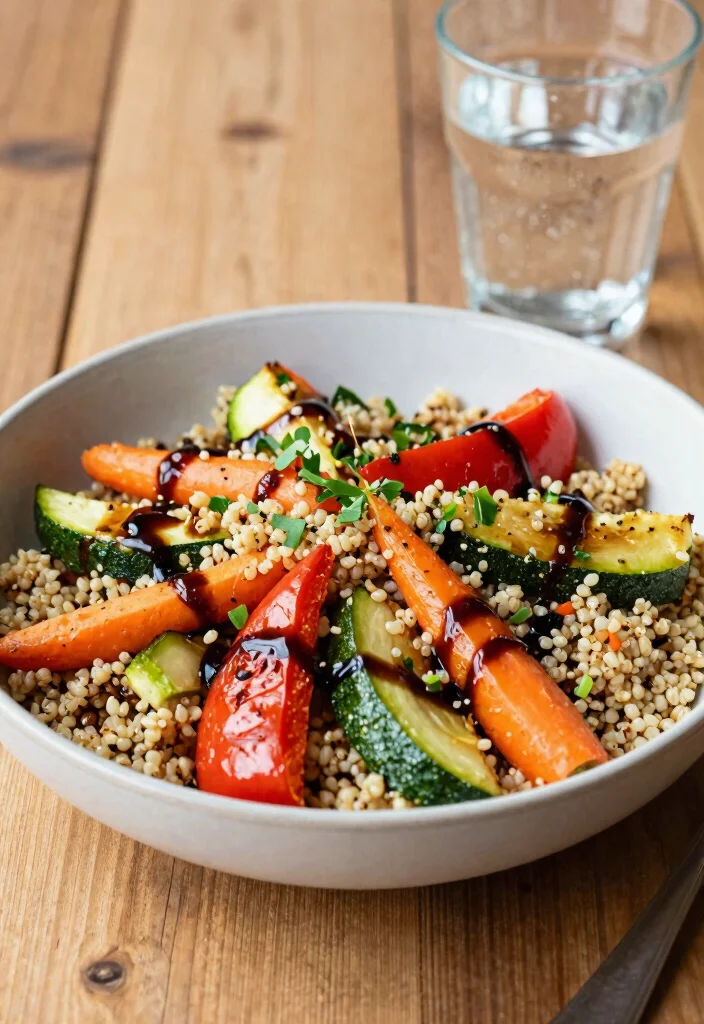 14 Vegan Dinner Recipes for Fresh Easy Plant-Based Meals - 13. Roasted Vegetable Quinoa Salad