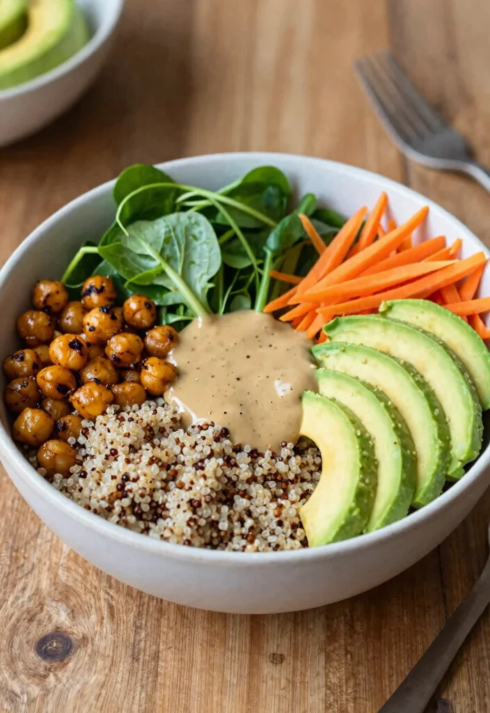 14 Vegan Dinner Recipes for Fresh Easy Plant-Based Meals - 4. Buddha Bowl with Tahini Dressing
